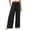 Black, variant on Smocked High Waist Wide Leg Cotton Pants Double Layer Ruffle Elastic Waist Palazzo Pants,Boho Flowy Summer Vacation Pants Beige