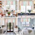 thumbnail image 5 of Coral Cyan Stripe Farmhouse Short Window Curtain Valances, Geometric Grey White Vertical Striped Rod Pocket Kitchen Valances for Living Room Bedroom Bathroom Cafe 42" x 12", 5 of 8