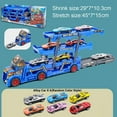 Transport Car Carrier Truck Toy Playset with 6 Mini Alloy Vehicles for Kids 3+