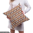 thumbnail image 5 of Ambesonne Retro Fabric by the Yard Upholstery, Geometric Colorful Ornament, 10 Yards, Dark Orange Sky Blue, 5 of 5