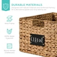 thumbnail image 5 of Best Choice Products Set of 2 16in Woven Water Hyacinth Pantry Baskets w/ Chalkboard Label, Chalk Marker - Chestnut, 5 of 7