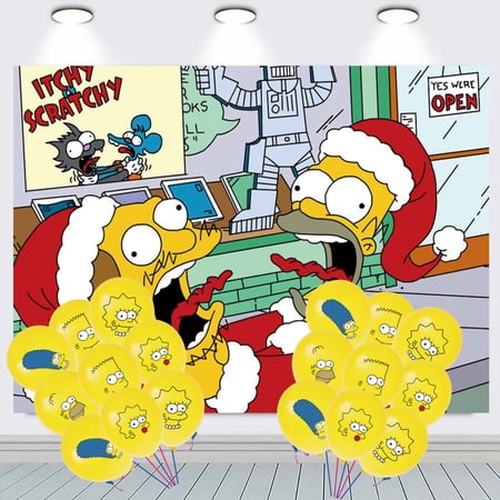 The Simpsons Banner Wall Decor Party Decorations Balloons Taspestry Backdrop Background Poster Decor Supplies