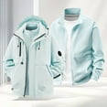 thumbnail image 6 of Mens Outerwear Jackets Pure Color Two Layers Drawstring Hooded With Pockets Straight Jacket,Light Blue,XS, 6 of 9