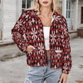 thumbnail image 3 of Jackets for Women Winter Coat Jackets Flannel Stand Collar Jacket(Christmas Snowflakes with Red And Black Buffalo Plaid Pattern,Size:S-4XL), 3 of 7