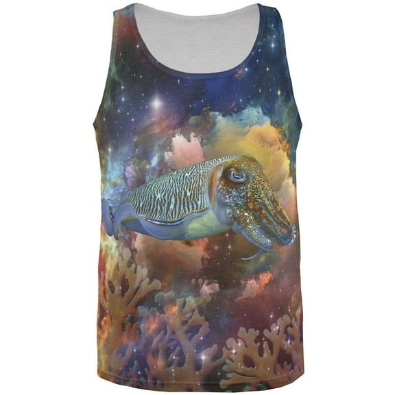 Cuttlefish IN SPACE All Over Adult Tank Top - Medium