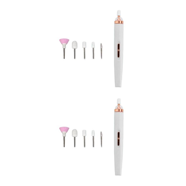 Seitruly Taladro eléctrico para uñas, removedor de alta velocidad, pulidor, Lima de uñas ajustable, amoladora, equipo de manicura, Blanco 2Conjunto