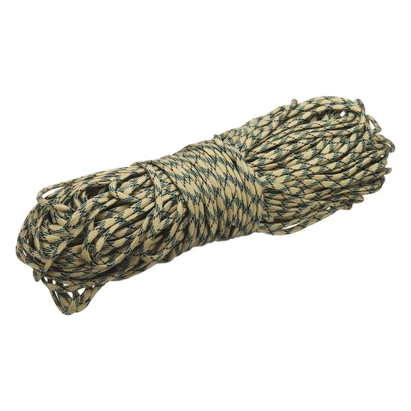Uxcell 1/8" Paracord Rope, 151ft 7 Strand Heavy Duty Camping Rope Braided Polypropylene Ropes, Lightweight Tie-Downs Utility Cord for Marine, Indoor & Outdoor, Brown/Black