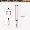 thumbnail image 2 of Uxcell H10 Hex Head Screwdriver Bit 10mm Metric Flat Tip 1/4" Hex Shank 75mm (3") Long Magnetic Hexagonal Screw Drill Bit Wrench Chrome Plated, 2 of 7