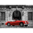 thumbnail image 3 of Gasoline Images 24x18 Black Modern Framed Museum Art Print Titled - Luxury Car in front of Classic Palace, 3 of 5