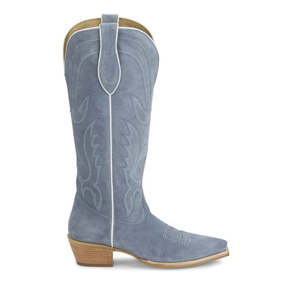 Tony Lama Womens Liz Embroidered Suede Snip Toe Cowboy  Tall Boots