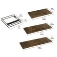 thumbnail image 4 of J JACKCUBE DESIGN Torched Wood Floating Shelves, Set of 3 Wall Mounted Hanging Shelves with Black Wire Frames for Bedroom. Living Room, Kitchen, Bathroom and Office - MK696B, 4 of 6