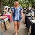 thumbnail image 4 of GRACE & GRANDEUR Women's Plus Size Tops Ruffle Short Sleeve T-Shirts Tie Dye V Neck Pleated Blouses 4X Dark Blue, 4 of 7
