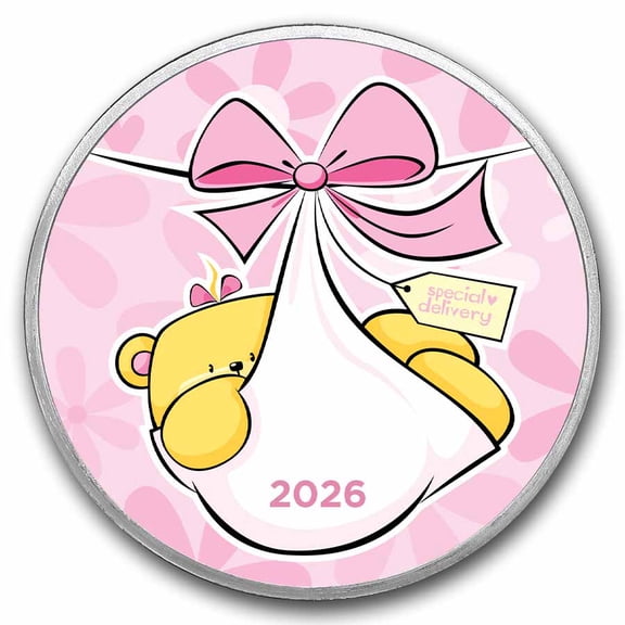 2026 1 oz Silver Colorized Round - APMEX (Special Delivery, Girl)