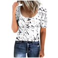 thumbnail image 3 of Birdeem T-Shirt à Col Rond pour Femmes, Boutonné, Coupe Ample, Manches Courtes, 3 of 8