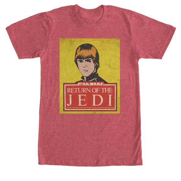 Men's Star Wars Luke Skywalker Trading Card Graphic Tee Red Heather X Large