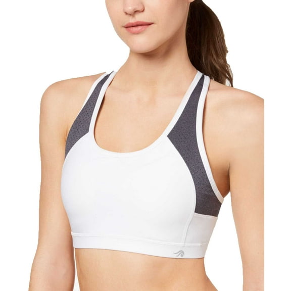 Ideology Women’s Strappy Back Medium Impact Sports Bras, White, Small