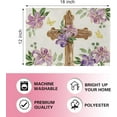 thumbnail image 4 of Christian Easter Cross Placemats Set of 4, Religious Purple Lily Flower Floral Dining Place Mats Table Decor, Spring Butterfly Home Kitchen Decoration 12 x 18 Inch, 4 of 6