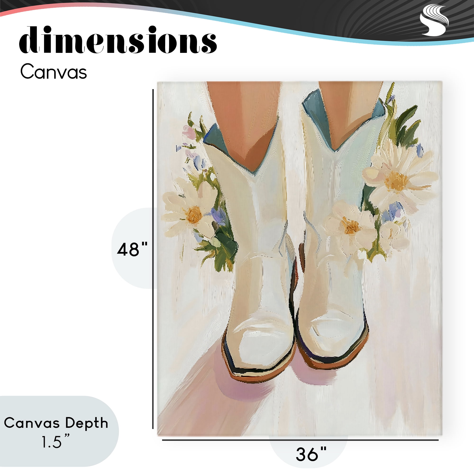 Stupell Industries Blooming Cowgirl Boots Canvas Wall Art, design by The Prints Vibe