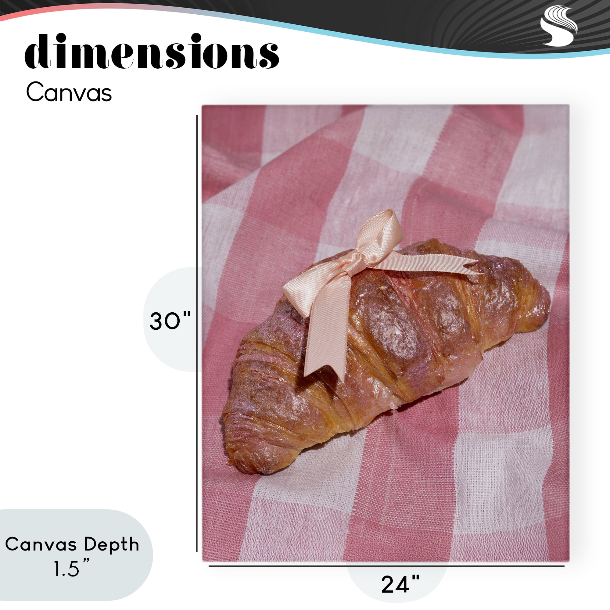 Stupell Industries Glam Ribbon Croissant Canvas Wall Art, design by LISH Creative