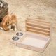 thumbnail image 1 of Alimentador de heno de conejos con 2 tazones y caja de arena Rack de heno afuera de hámster Halters 3 en 1 alimentador de de madera fácil de, 1 of 8