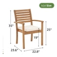 thumbnail image 3 of JOIVI Stackable Patio Dining Chairs Set of 4, Outdoor Acacia Wooden Chairs w/Armrest & Removeable Fabric Cushion, FSC Certified Wood, for Porch, Backyard, Garden, Indoor, 3 of 7