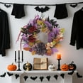 thumbnail image 4 of Lumiparty 18" Halloween Wreath for Front Door,  Outdoor Indoor Decor for Window, Mantel, Wall, Fireplace Artificial Decorations, Purple, 4 of 7