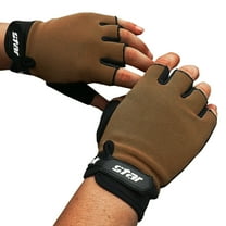 WTXUE ski gloves, Gloves Antiskid Cycling Half Bike Men Fitness Sports Finger Gloves, Khaki, XL