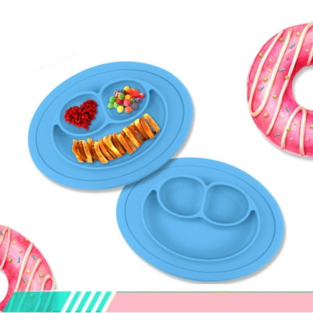 GOODWORLD Kids' Plate Cute Silicone Food Fruits Divided Plate Dinner Plate Dish Bowl Tableware Birthday Gift Toy for Kids Baby Toddler Boys Girls Home
