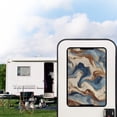 thumbnail image 2 of POLERO Reflective RV Door Window Shade, 17.3” x 26” Car Door Window Cover Fashion Sunshield Blocking Light, Heat and UV Rays for RV Trailer Camper Windows (Brown Marble), 2 of 7