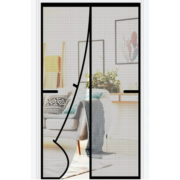 Magnetic Screen Door 36x78 inch Heavy Duty Magnetic Curtain Door Reinforced Fiberglass Mesh Curtain Door Full Frame, Hands Free, Pets Friendly