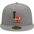 thumbnail image 2 of Men's New Era Gray Los Angeles Dodgers Color Pack 59FIFTY Fitted Hat, 2 of 5