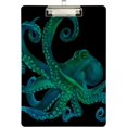 thumbnail image 2 of FMSHPON Blue Watercolor Octopus Clipboard Hardboard Wood Nursing Clip Board and Pull for Standard A4 Letter 13x9 inches, 2 of 8