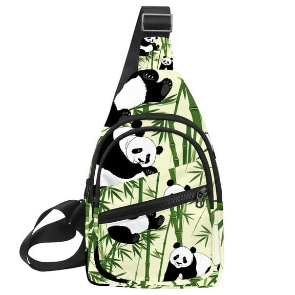 ERJLKXP Panda Bamboo Small Mens Women Crossbody Chest Bag, Travel Over Shoulder Sling Bag Backpack Men Side Bag,Daypack