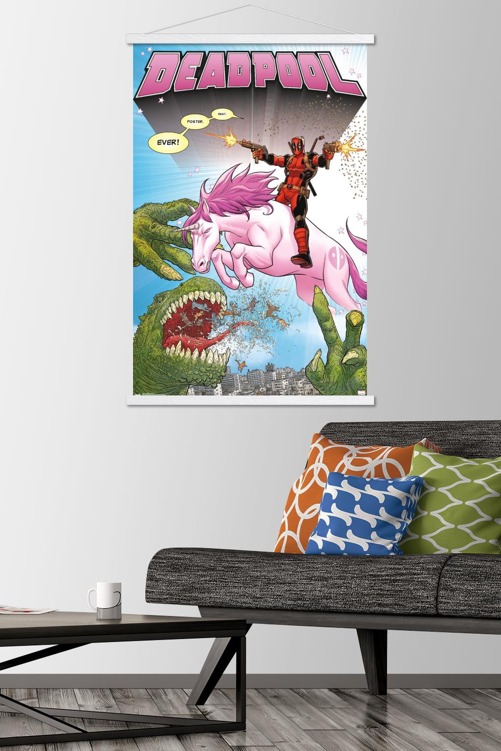 Marvel Comics Deadpool - Unicorn Wall Poster with Magnetic Frame, 22.375" x 34"