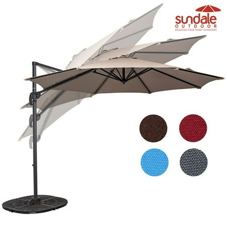 Roma Patio - Sundale Outdoor 10ft Hanging Roma Offset Umbrella Outdoor Patio Sun Shade Cantilever Crank Canopy