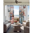 thumbnail image 6 of 4th of July Blackout Curtains for Bedroom Living Room Darkening Curtains 84 Inch Length 2 Panels Set Independence Day Spring Floral US Flag Window Curtain Window Treatment Grommet Drapes 42"x84", 6 of 9