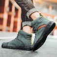 thumbnail image 2 of Men's Ankle Boots High Top Leather Shoes Stylish Breathable Casual Short Boots for Everyday Wear, 2 of 9
