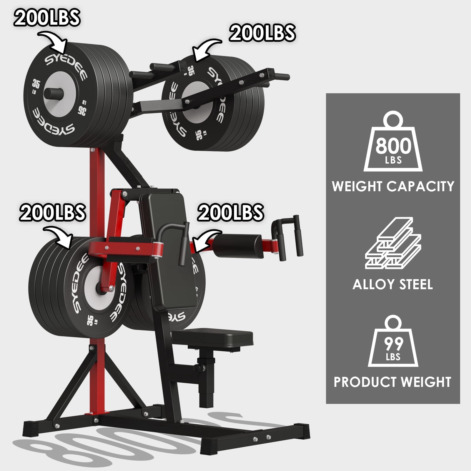 Syedee Plate Loaded Deltoid and Shoulder Press Machine with Adjustable Seat and Backrest, 800 Weight Capacity Upper Body Machine for Shoulder Muscle