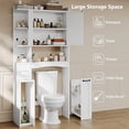 thumbnail image 5 of Laisnet Over the Toilet Storage Cabinet with Pulley, Toilet Paper Holder & Open Shelves, 7-Tier Wooden Bathroom Organizer, 5 of 8