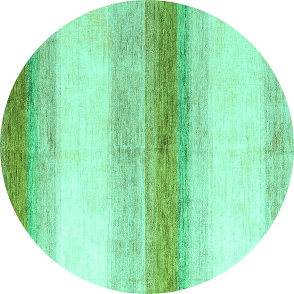 Ahgly Company Indoor Round Solid Turquoise Blue Modern Area Rugs, 7' Round