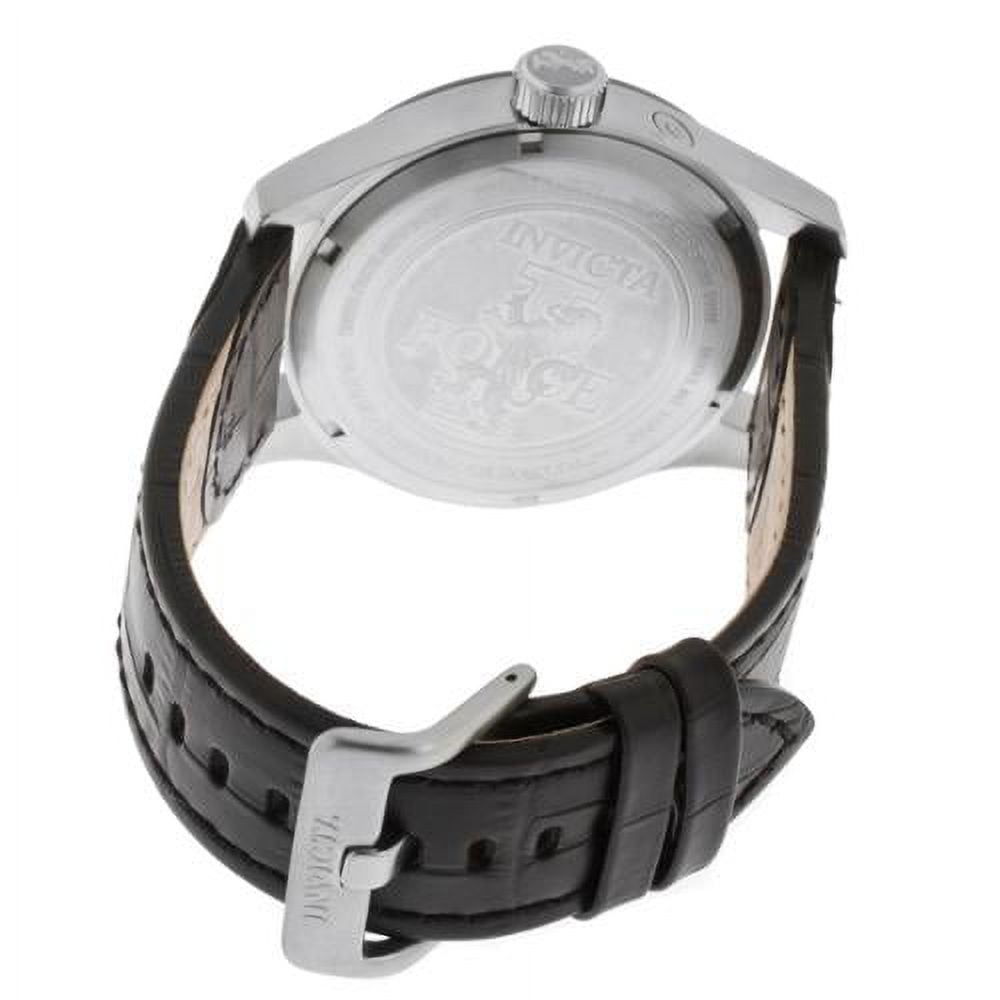 Invicta Men's 13009 I-Force Silver Textured Dial Chronograph Black Leather Watch
