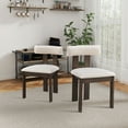 thumbnail image 2 of Kevinplus Wooden Modern Round Dining Table with 4 Boucle Upholstered Dining Chairs for Dining Room, Kitchen,  Dark Brown, 2 of 16