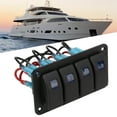 thumbnail image 4 of 4 Gang Rocker Switch, Reinforced Design Antiglare IP65 Waterproof LED Blue Backlit ON Off Toggle Switch Safe Use  For 12-24V Vehicles Yachts SUVs Trucks, 4 of 8