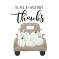 thumbnail image 2 of Lettered And Lined 25x32 White Modern Wood Framed Museum Art Print Titled - Give Thanks Pumpkin Truck, 2 of 4