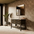 thumbnail image 2 of Norwalk 48 in W Black Oak Single Vanity, White Quartz Top, Faucet Set, and 46 in Mirror, 2 of 8