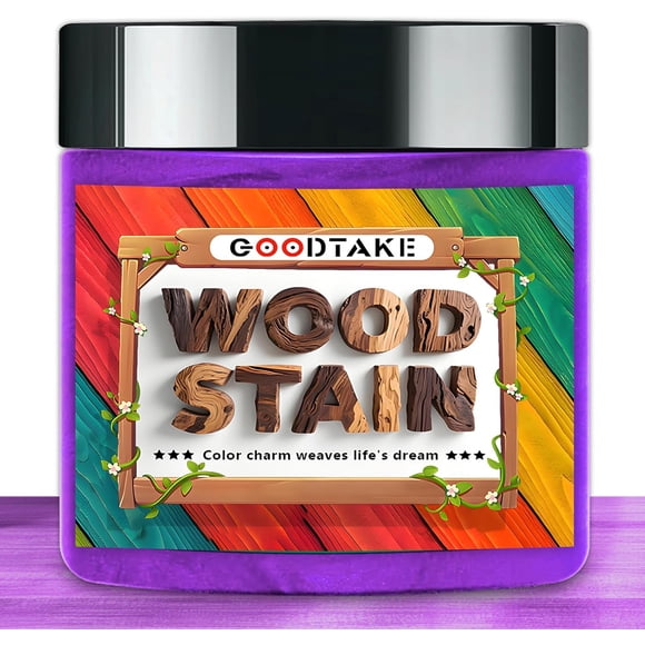 GOODTAKE Poudre de Teinture pour Bois Violette - Teinture pour Bois à Séchage Rapide pour Meubles Intérieurs/extérieurs Vibrants - Teinture Artisanale Multi-Finitions pour Projets en Bois Foncé (Violet, 4 oz)