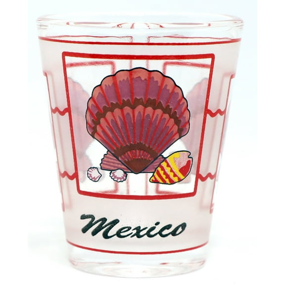 mexico shell design shot glass