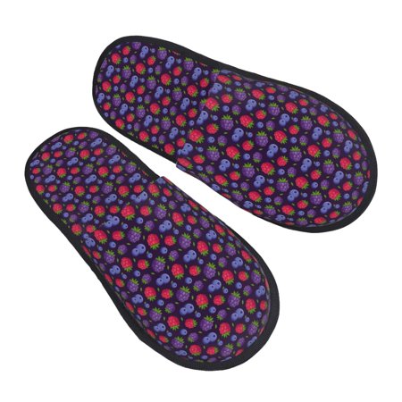 

JUNZAN Blackberries Slippers for Women House Shoes Non Slip Indoor/Outdoor Pineapple And Cactus Designs-Medium