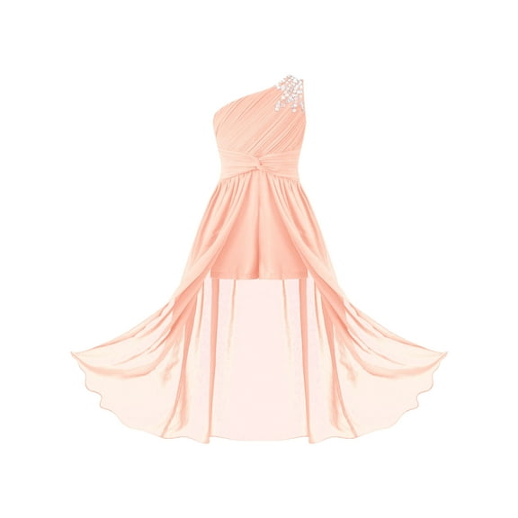 MSemis Kids Girls Flower Wedding Dress Bridesmaid Princess Romper Party Dress Pink 8