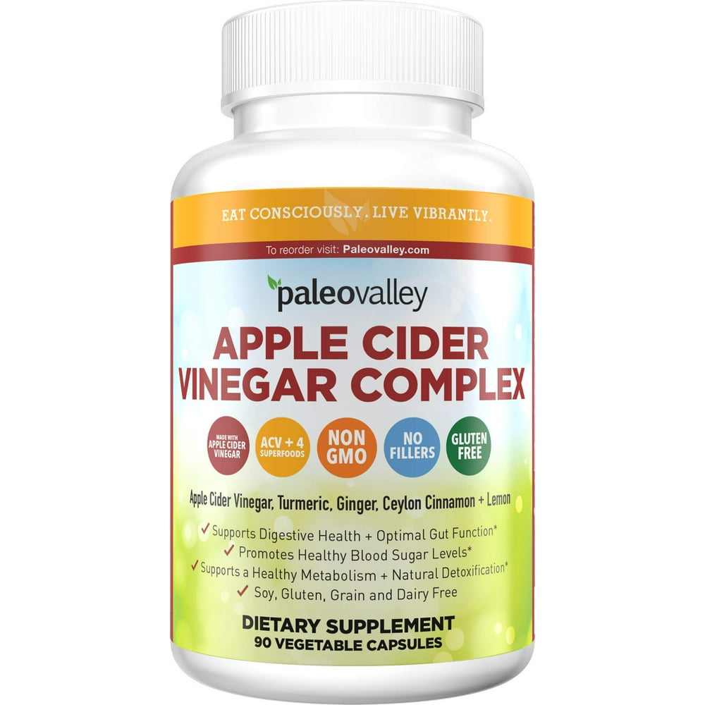 Paleovalley Apple Cider Vinegar Complex Digestive Support 90 Capsules Organic Ingredients